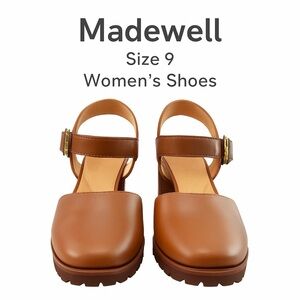 Madewell Women’s Lugsole Ankle-Strap Heels – Size 9